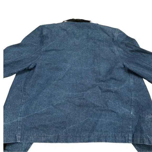 Oscar de la Renta Vintage Denim Jacket w Shearling Collar - Picture 4 of 8